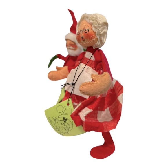Vintage 1971 Annalee Mobilitee Santa And Mrs. Claus Christmas Dolls Holiday - Picture 10 of 16